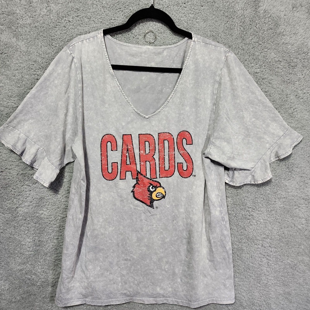 Women's Saint Louis Cardinal Baseball Ruffle Sleeves Size Large Extra Large‎